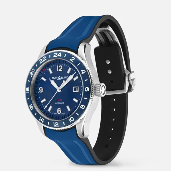 Montre 1858 Automatique GMT Bleue 42 mm Caoutchouc