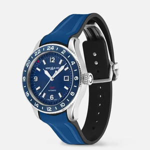 Montre 1858 Automatique GMT Bleue 42 mm Caoutchouc