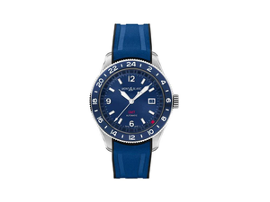 Montre 1858 Automatique GMT Bleue 42 mm Caoutchouc