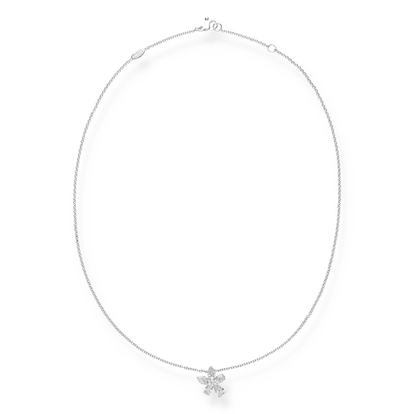 Collier Flower Or blanc Diamants