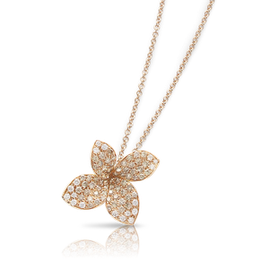 Collier Petit Garden Or rose Diamants Champagne et blancs 0.30 carats
