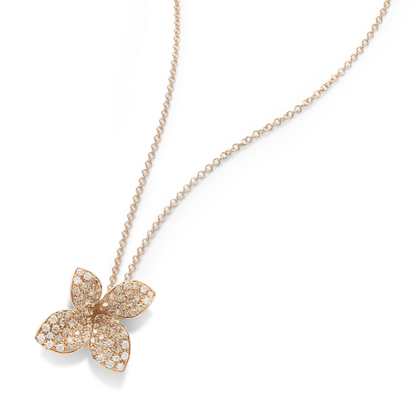 Collier Petit Garden Or rose Diamants Champagne et blancs 0.30 carats