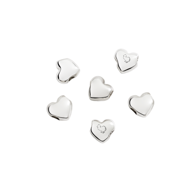 Composants Coeur Argent - 6 unités