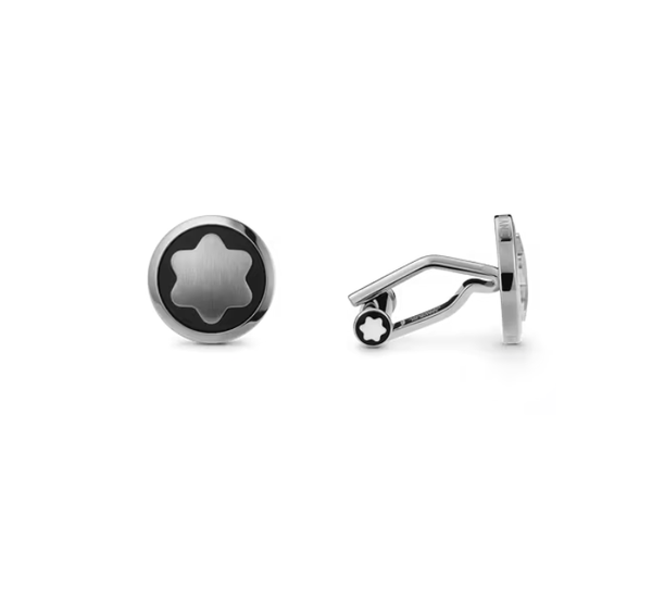 Boutons de Manchette Star avec Incrustation d'Onyx