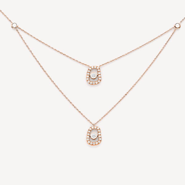 Collier Puzzle Luce Or rose Diamants