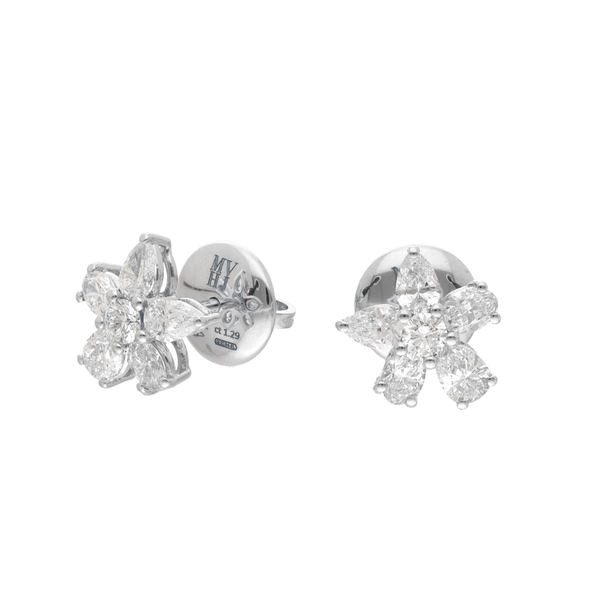 Boucles d'oreilles Flower Or blanc Diamants