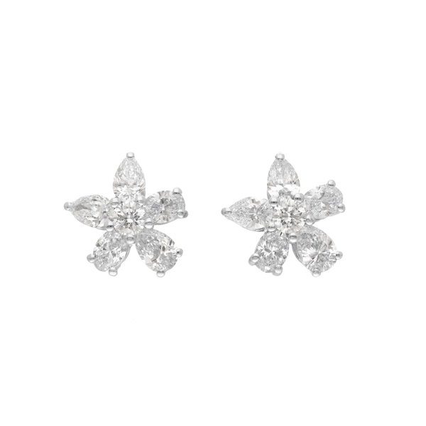 Boucles d'oreilles Flower Or blanc Diamants