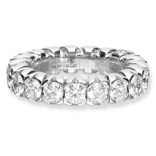 Bague Stretch Milano Or blanc Diamants 2.5 carats