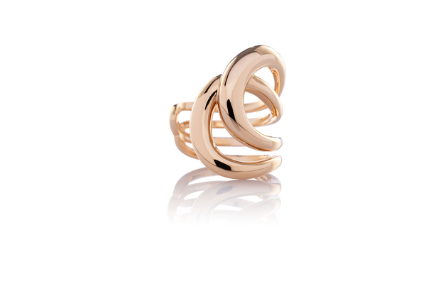 Bague Connection Double Wave Or rose