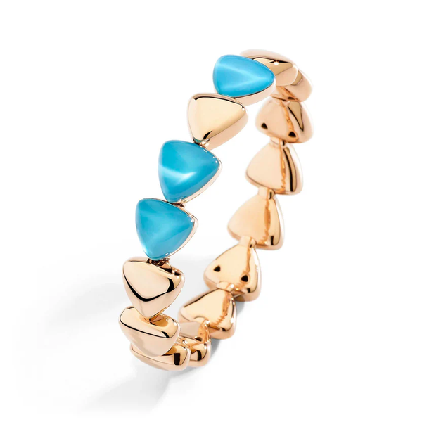 Bracelet Freccia Or rose Cristal de Roche Turquoise