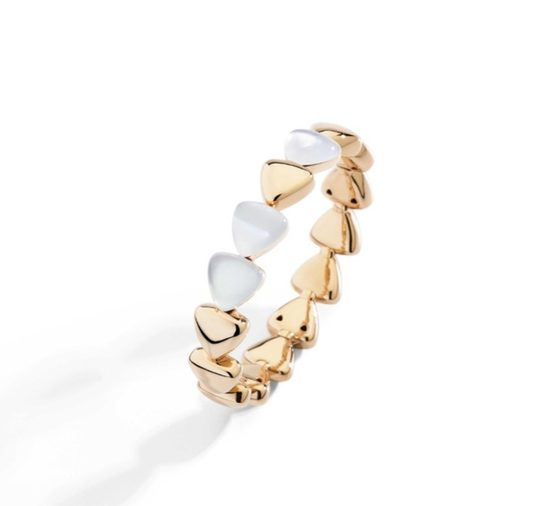Bracelet Freccia or rose Cristal de roche Nacre blanche