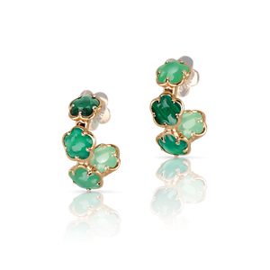 Boucles d'oreilles Figlia Dei Fiori Or rose Gemmes Vertes