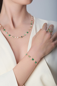 Bracelet Figlia Dei Fiori Or rose Gemmes Vertes