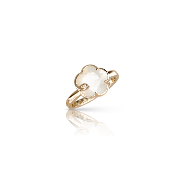 Bague Petit Joli Or rose Pierre de lune et Nacre