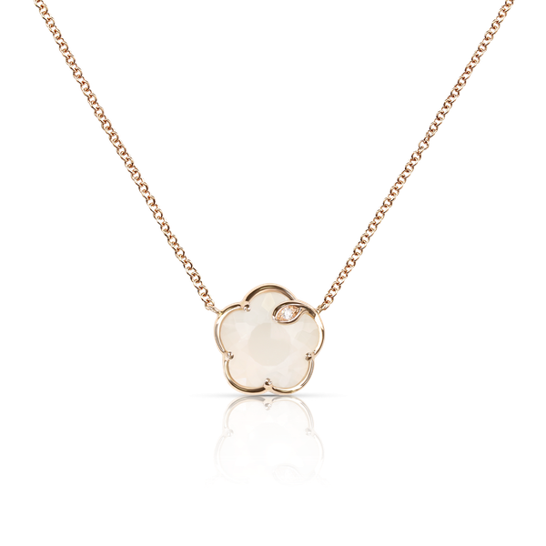 Collier Petit Joli Or rose Pierre de Lune et Nacre