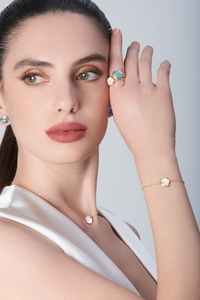 Collier Petit Joli Or rose Pierre de Lune et Nacre