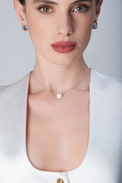 Collier Petit Joli Or rose Pierre de Lune et Nacre