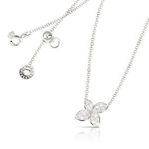 Collier Petit Garden Or Blanc Diamants 0.16 ct