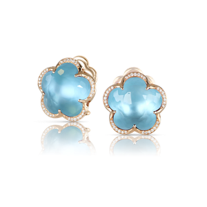 Boucles D'Oreilles Bon Ton Topaze Bleue