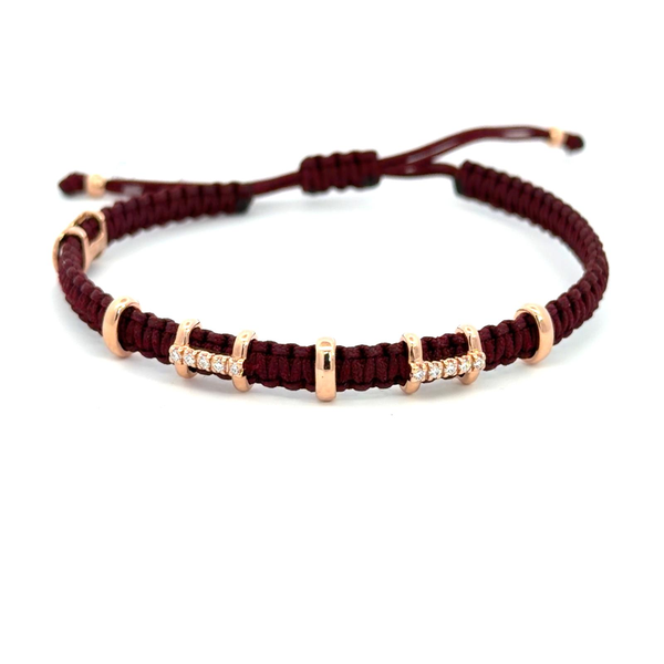 Bracelet Bridge or rose diamants blancs
