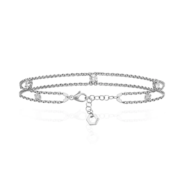 Bracelet 5 Solitaire Or Blanc Diamants