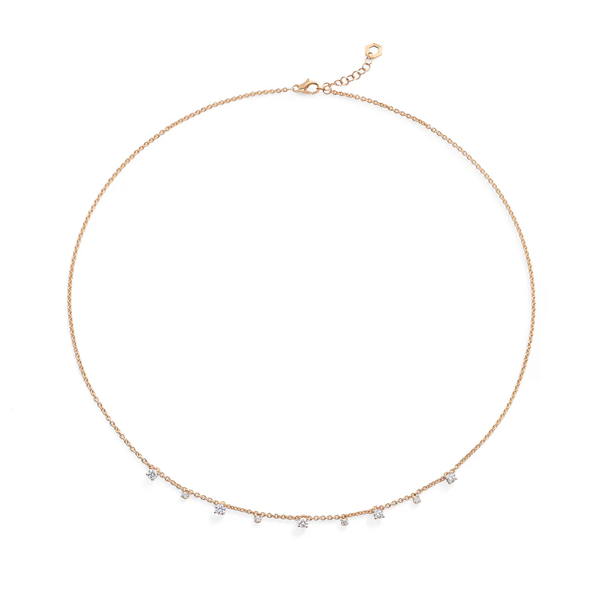 Collier Multi Solitaire Or Jaune Diamants 0,48 carats