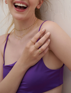 Bague Solitaire Or jaune Emeraude
