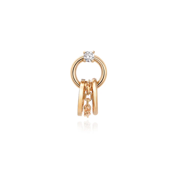 Boucle d'oreille Circle Solitaire Droite