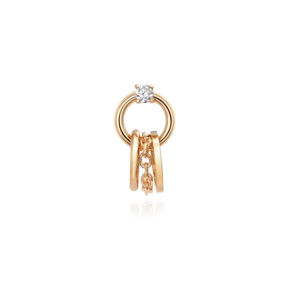 Boucle d'oreille Circle Solitaire Gauche