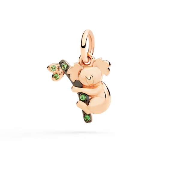 Charm Koala Or rose Tsavorites