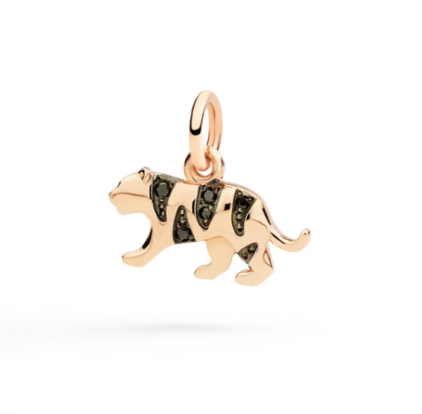 Charm Tigre Or rose Diamants noirs