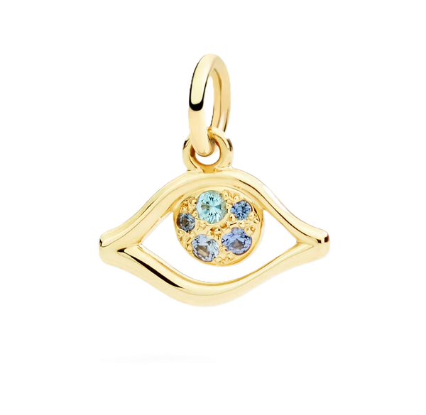 Charm Oeil Or Jaune 9 Carats et Saphirs