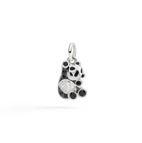 Charm Panda Argent Diamants blancs et noirs