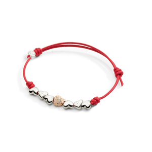 Composant Cœur Or rose 9 carats Effet diamanté