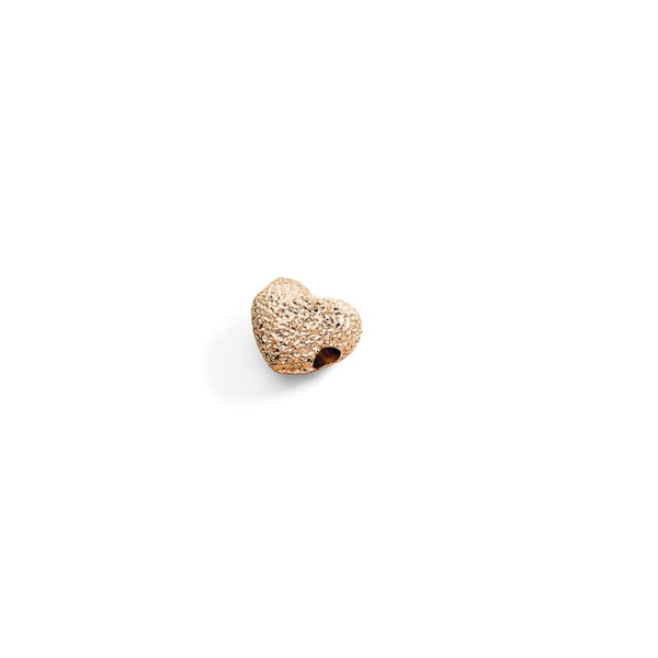 Composant Cœur Or rose 9 carats Effet diamanté
