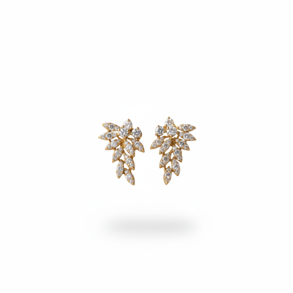 Boucles d'Oreilles Feuilles Diamants 0,91 carats
