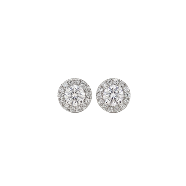 Boucles d'Oreilles Diamants 2*0,34 Carats + 0,2 Carats