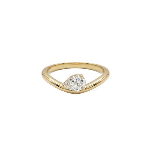 Bague Vague Diamant Poire 0,4