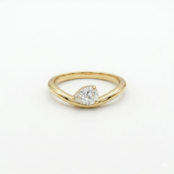 Bague Vague Diamant Poire 0,4
