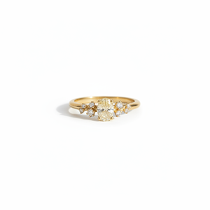 Bague Diamant Taille Ovale 0,51 Carats et 0,11 Carats