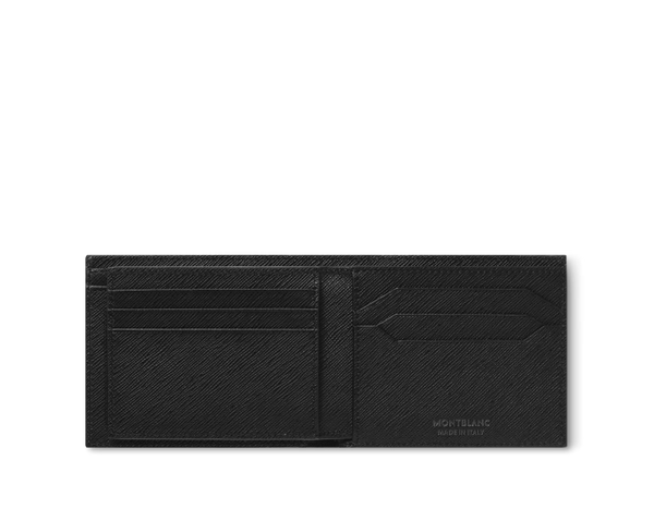 Portefeuille Cuir Sartorial Noir 6CC & 2 Poches Transparentes