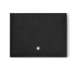 Portefeuille Cuir Sartorial Noir 6CC & 2 Poches Transparentes