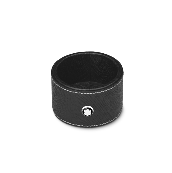 Plateau de Bureau Rond Petit Format en Cuir Sartorial