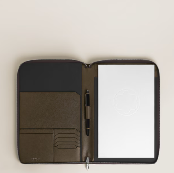 Etui pour carnet moyen Cuir sartorial kaki
