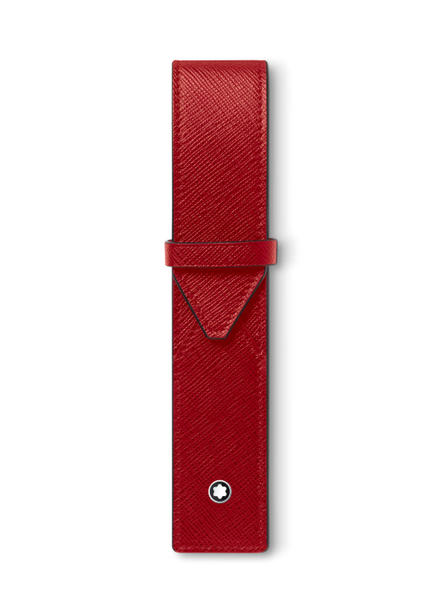 Etui pour 1 instrument d'écriture Cuir sartorial rouge chêne