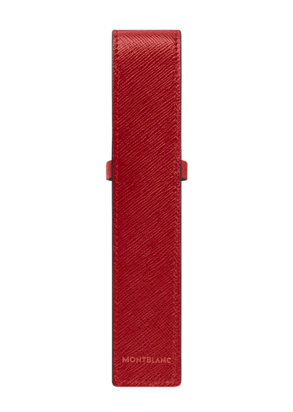 Etui pour 1 instrument d'écriture Cuir sartorial rouge chêne