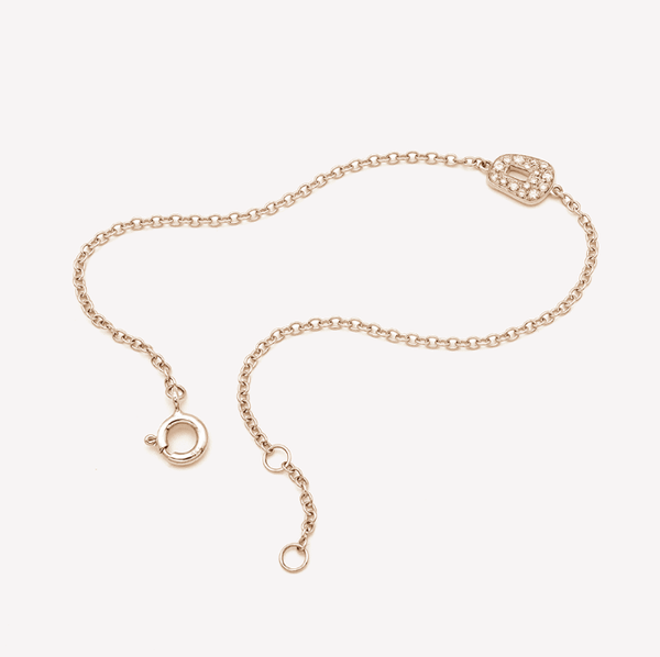 Bracelet mini puzzle or rose diamants blancs