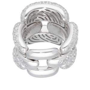 Bague Stretch 70's Or blanc Diamants 5 carats