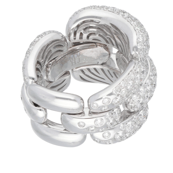 Bague Stretch 70's Or blanc Diamants 5 carats