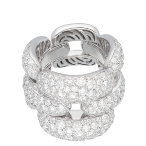Bague Stretch 70's Or blanc Diamants 5 carats